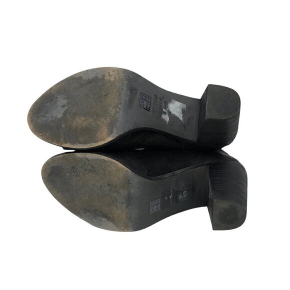 Eileen Fisher Womens Ankle Booties Black Leather Block Heel Peep Toe Zip 7.5 - Picture 5 of 8